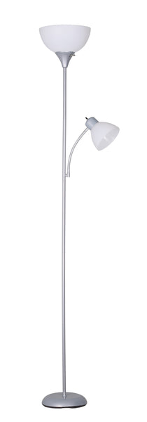 72'' Combo Floor Lamp with Adjustable Reading Lamp, Silver
